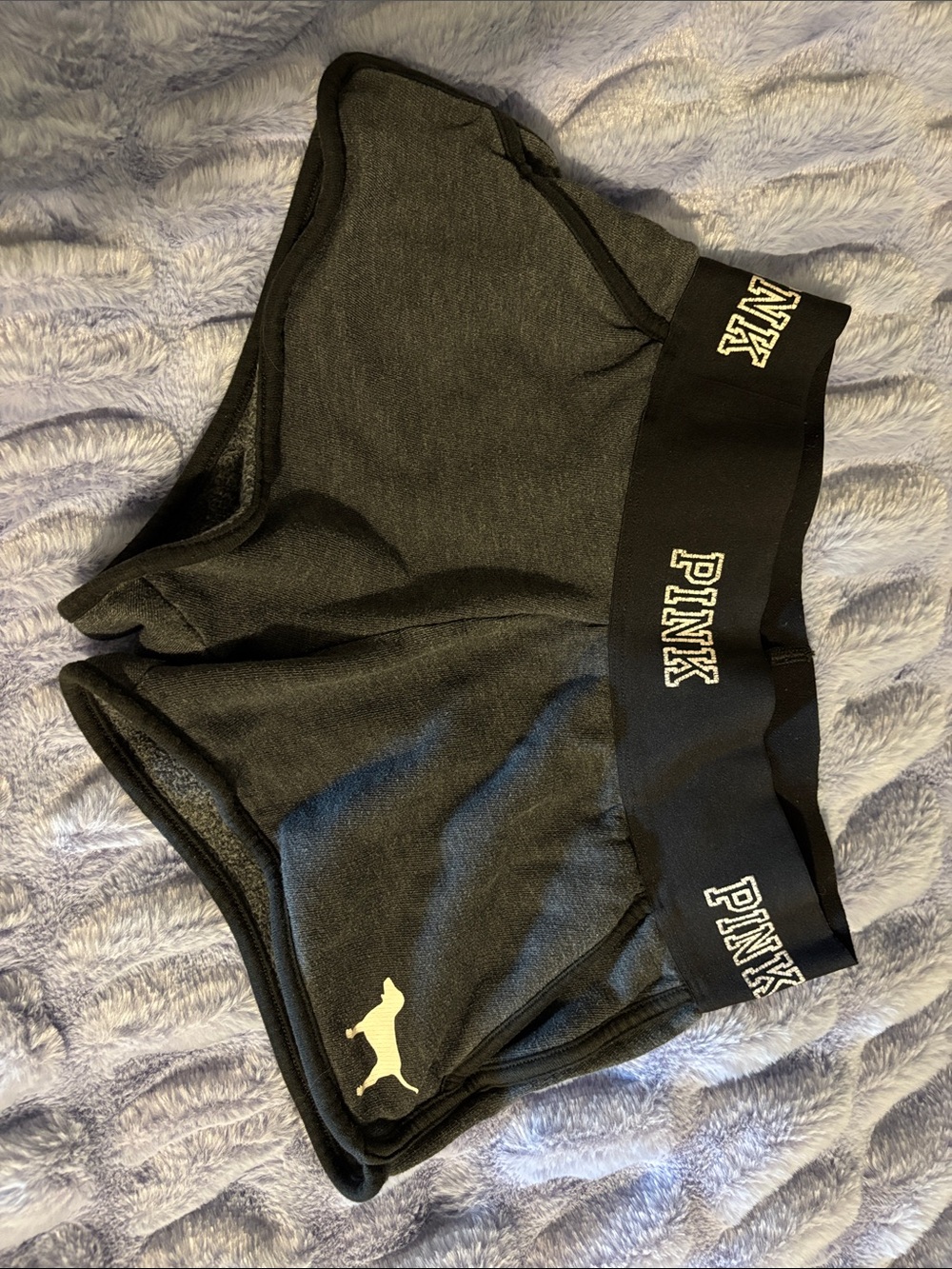PINK Victoria's Secret Black Athletic Shorts with Logo Waistband
